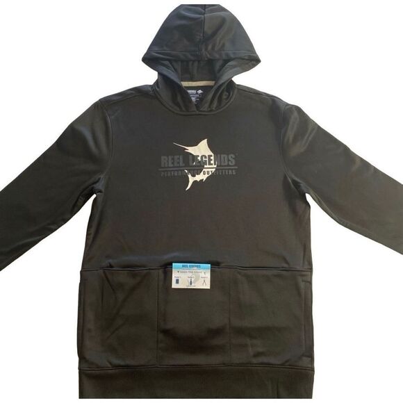 REEL LEGEND Men’s MEDIUM Black Hands Free Hoodie - Picture 1 of 8